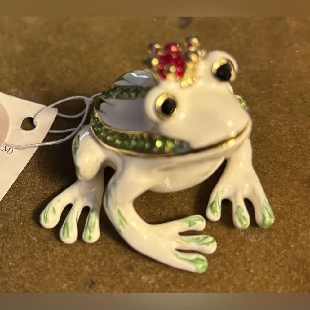 New! Crowned Frog Jewelry Box Trinket Dish NWT - Picture 5 of 8